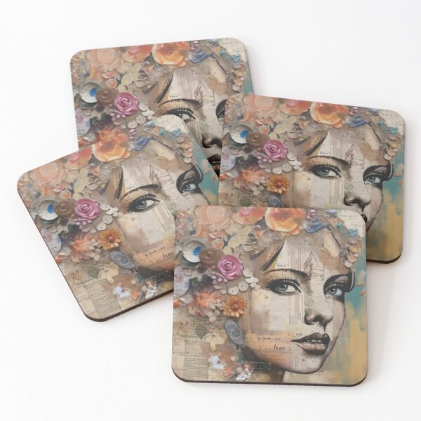 Item preview, The Papered Muse from Timeless Whispers: A Vintage Mixed Media Collage Collection designed and sold by Cosmic-Canvases.