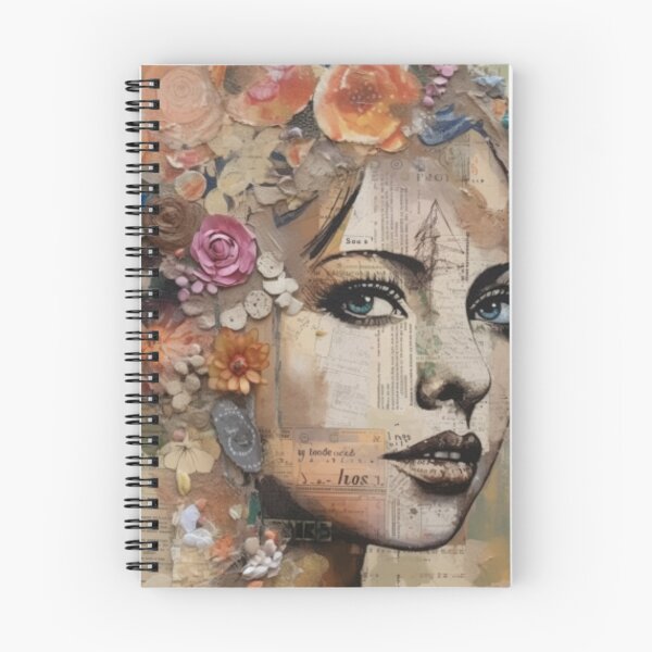 Item preview, The Papered Muse from Timeless Whispers: A Vintage Mixed Media Collage Collection designed and sold by Cosmic-Canvases.