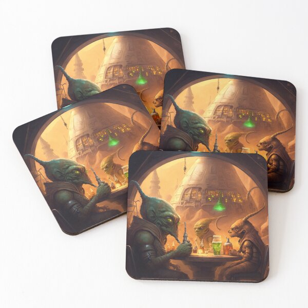 Item preview, Aliens in Spacecraft Tavern Drinking Smoky Drinks designed and sold by Bleknervin.