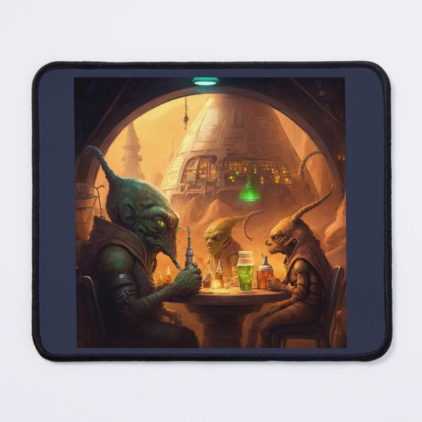 Item preview, Aliens in Spacecraft Tavern Drinking Smoky Drinks designed and sold by Bleknervin.