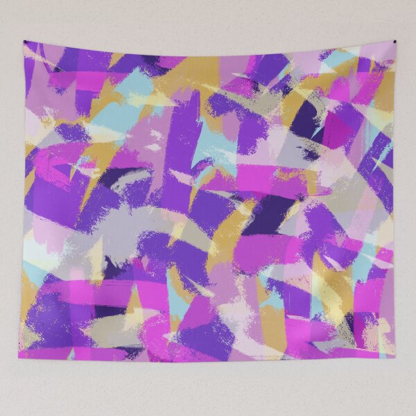 Item preview, Purple Pink Yellow Blue Digital Abstract Pattern Design designed and sold by AMSonArt.
