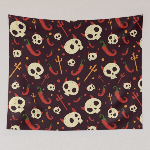 Item preview, Skulls Red Hot Chili Peppers Pattern designed and sold by Yeroma.