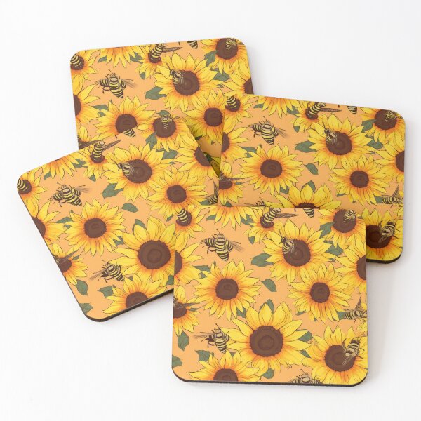 Item preview, Bee on a sunflower drawing tile designed and sold by Pixel  Playground.