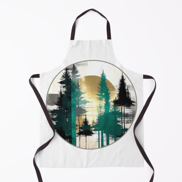 Item preview, Sunlit Sentinels Rustic Pine Trees with Golden Sun designed and sold by TheArtMage.