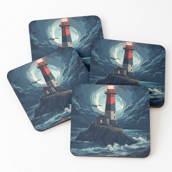 Item preview, The lighthouse at night designed and sold by KMSpace.