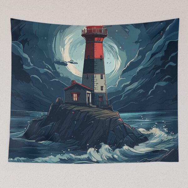 Item preview, The lighthouse at night designed and sold by KMSpace.