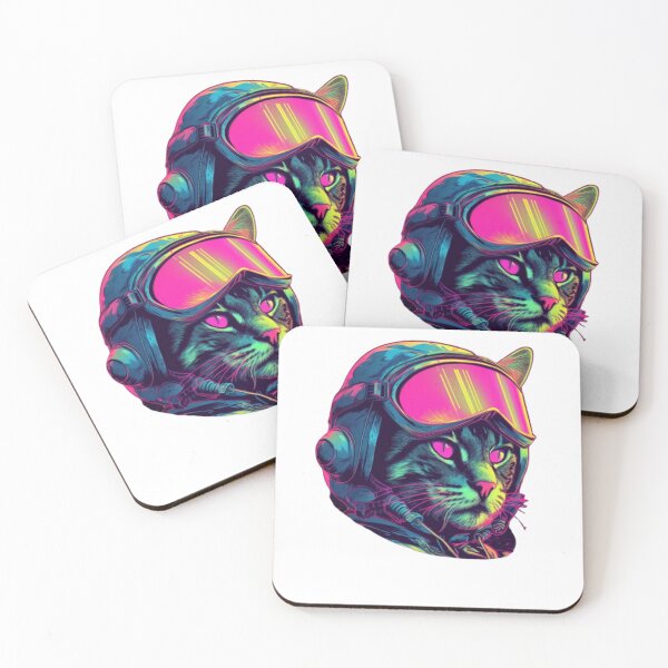 Item preview, Synthwave Pilot Kitty Cat designed and sold by Bad Kitties.