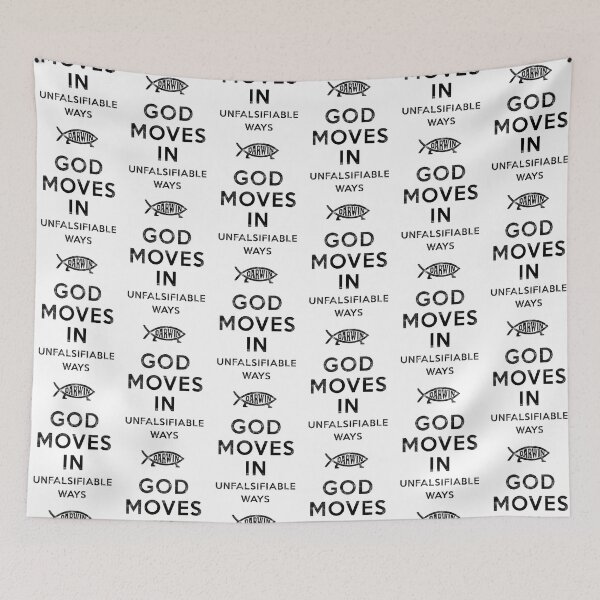 Item preview, God Moves In Unfalsifiable Ways (Darwin) [Red Worn Look] designed and sold by politicalamity.