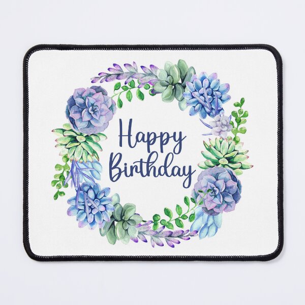 Item preview, Happy Birthday Watercolor Succulent Plant Wreath designed and sold by silviaol.