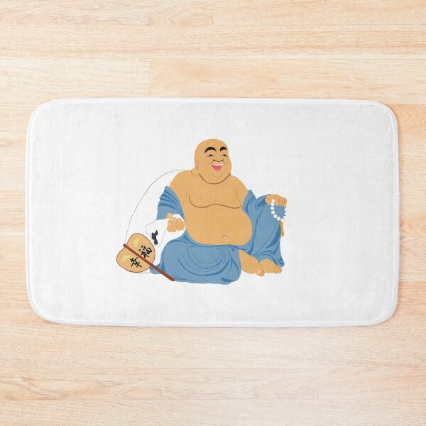 Item preview, Hotei Shichifukujin God of Happiness laughing Buddhist monk designed and sold by StudioTanoshiiNeko.