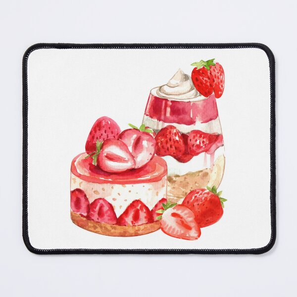 Item preview, Watercolor Strawberry Cake and Ice Cream  designed and sold by silviaol.