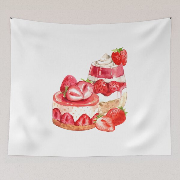 Item preview, Watercolor Strawberry Cake and Ice Cream  designed and sold by silviaol.