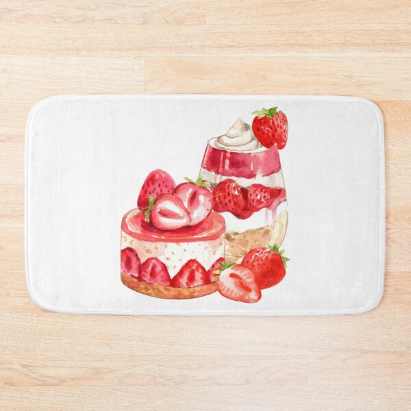 Item preview, Watercolor Strawberry Cake and Ice Cream  designed and sold by silviaol.
