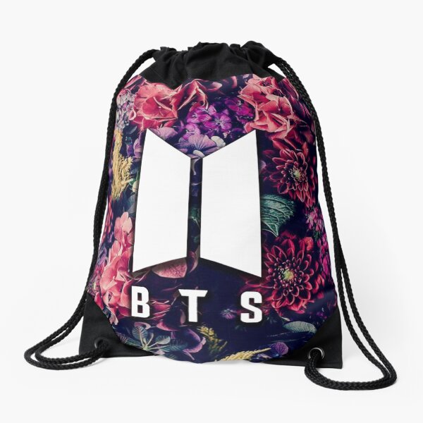 BTS Flowers Logo Drawstring Bag