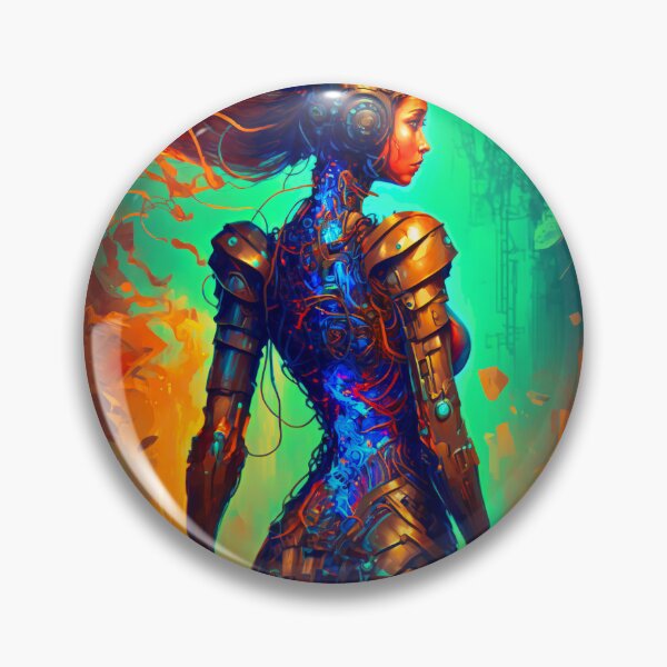 Item preview, Hot robot girl digital sci-fi illustration designed and sold by Simone Davino.