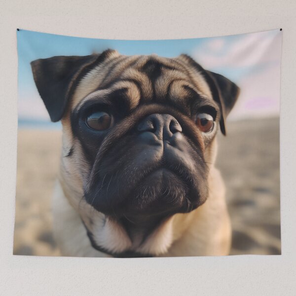 Item preview, Summer Pug at the Beach designed and sold by laura merí.