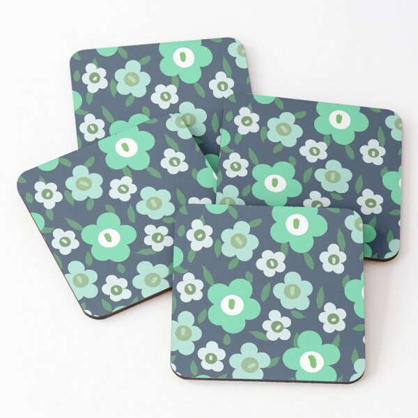 Item preview, Iconic Retro Daisies in Blue and Green designed and sold by Deutschic.