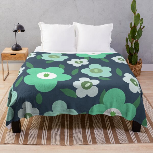 Item preview, Iconic Retro Daisies in Blue and Green designed and sold by Deutschic.
