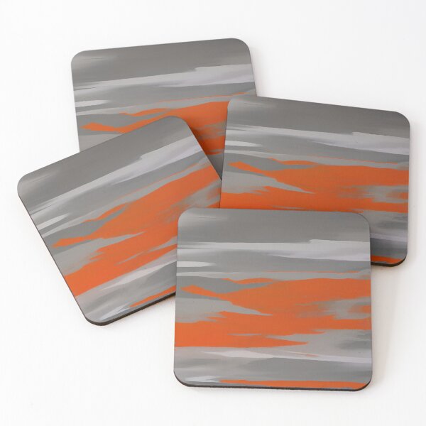 Item preview, Abstract Orange and Gray Brush Splashed Strokes Design designed and sold by deniselynnimage.