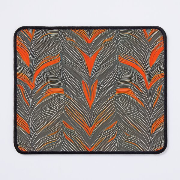 Item preview, Feathered Rows of Sable Black and Brilliant Orange designed and sold by deniselynnimage.