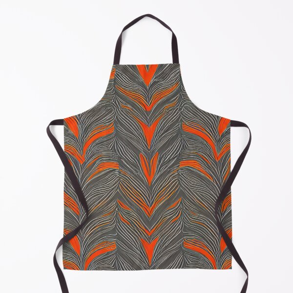 Item preview, Feathered Rows of Sable Black and Brilliant Orange designed and sold by deniselynnimage.