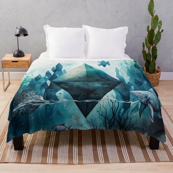 Item preview, underwater geometric shapes watercolor designed and sold by shokA Design.