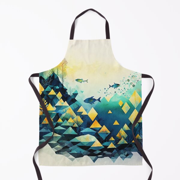 Item preview, underwater geometric shapes watercolor designed and sold by shokA Design.