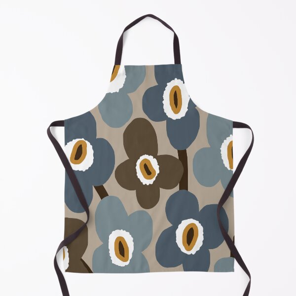 Item preview, Iconic Retro Scandinavian Flowers in Blue and Brown designed and sold by Deutschic.