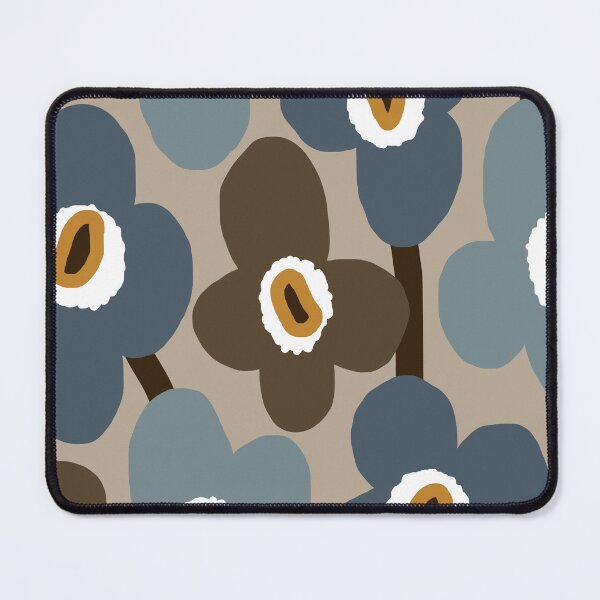 Item preview, Iconic Retro Scandinavian Flowers in Blue and Brown designed and sold by Deutschic.