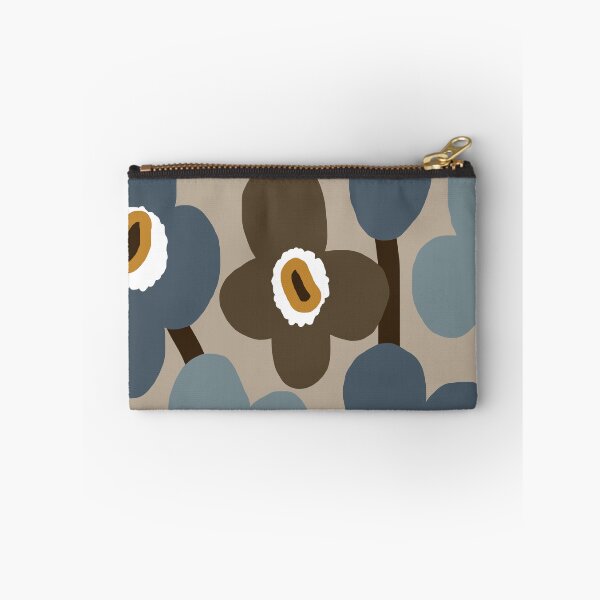 Item preview, Iconic Retro Scandinavian Flowers in Blue and Brown designed and sold by Deutschic.