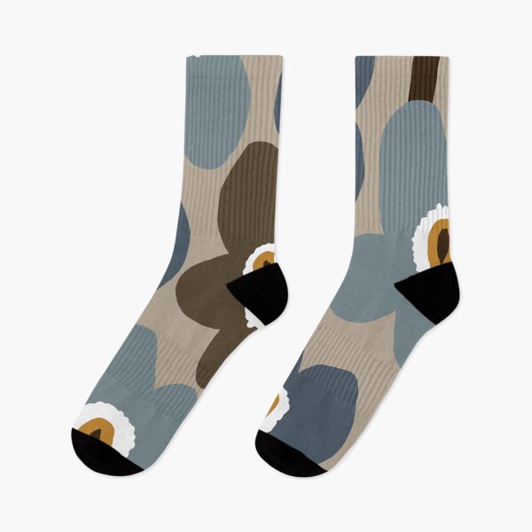 Item preview, Iconic Retro Scandinavian Flowers in Blue and Brown designed and sold by Deutschic.