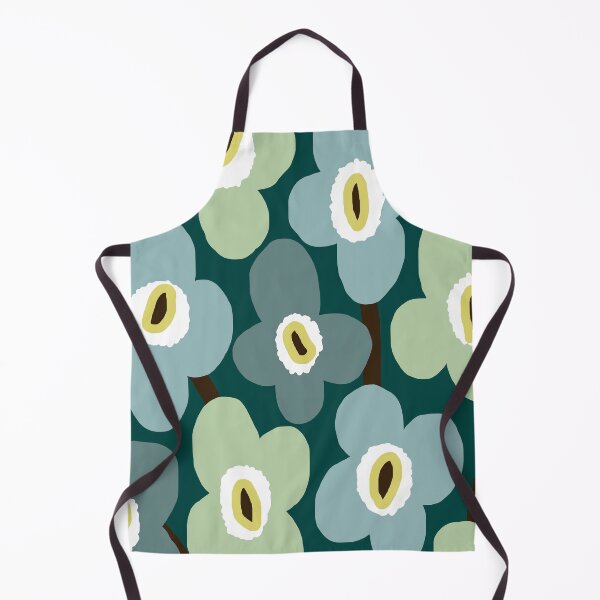 Item preview, Iconic Retro Scandinavian Floral Pattern in Green and Blue designed and sold by Deutschic.
