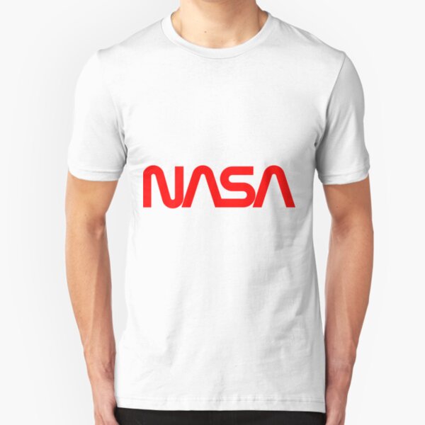 NASA Red Worm Logo Slim Fit T-Shirt