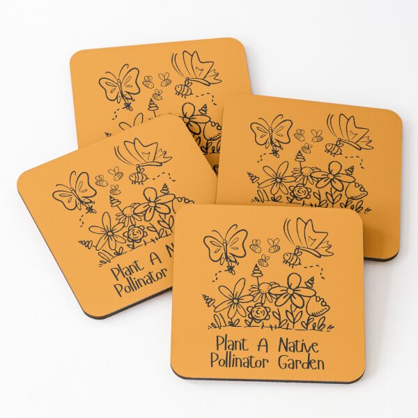 Item preview, Plant A Native Pollinator Garden Black Line Nature Design designed and sold by EarthArtDesigns.