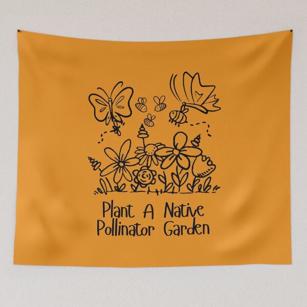 Item preview, Plant A Native Pollinator Garden Black Line Nature Design designed and sold by EarthArtDesigns.