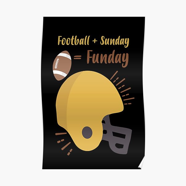 Football Sunday Funday American Football Players Poster