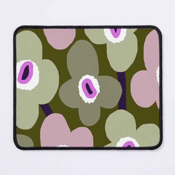 Item preview, Iconic Retro Scandinavian Floral Pattern in Khaki and Purple designed and sold by Deutschic.