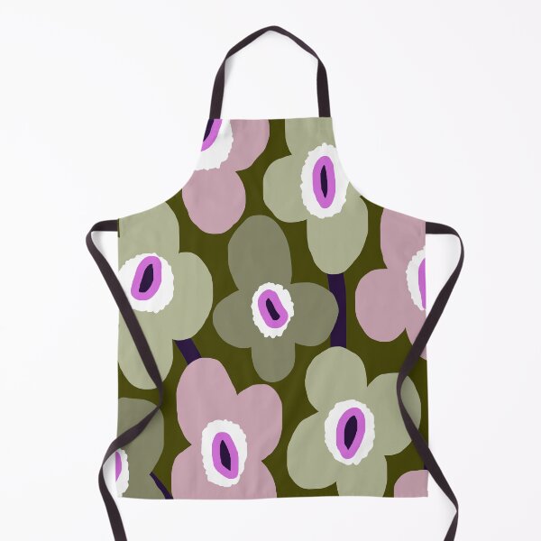 Item preview, Iconic Retro Scandinavian Floral Pattern in Khaki and Purple designed and sold by Deutschic.