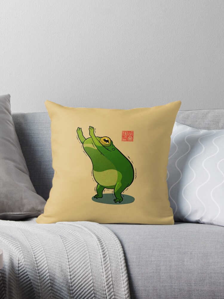 Yoga Frog Chair Pose Pillow for Sale by DingHuArt