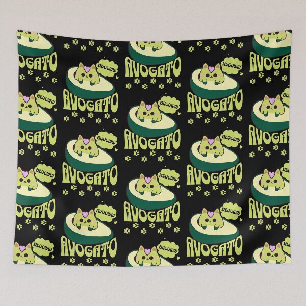Item preview, Avogato - cute kitty pun - avocado cat designed and sold by EvergreenWhimsy.