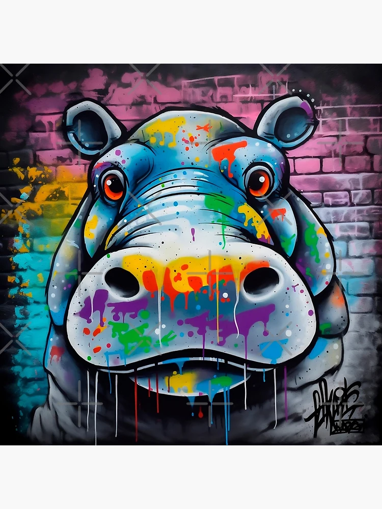 Cadre mural Hippo graffiti