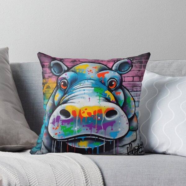 Item preview, The Sloppy Hippo |  African Animal Graffiti | Animal Graffiti designed and sold by ANIMALAND DESIGN.