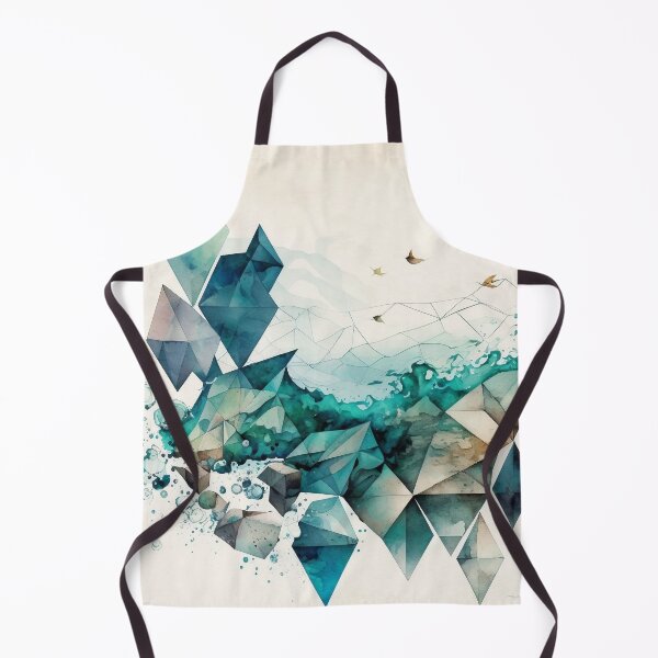 Item preview, Ocean geometric shapes watercolor designed and sold by shokA Design.