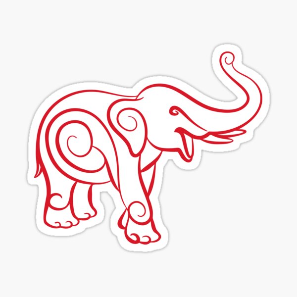 Item preview, Red and White elephant designed and sold by goldengallery.