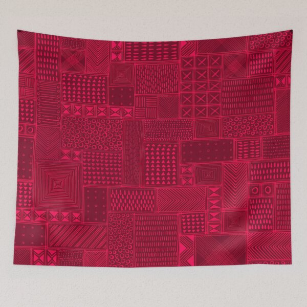 Item preview, African Red Tribal Mud Cloth designed and sold by Markéta Stengl.