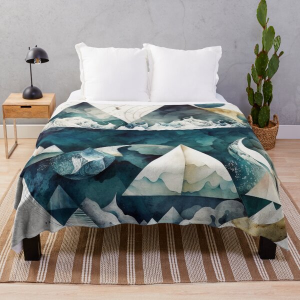 Item preview, Ocean geometric shapes watercolor designed and sold by shokA Design.
