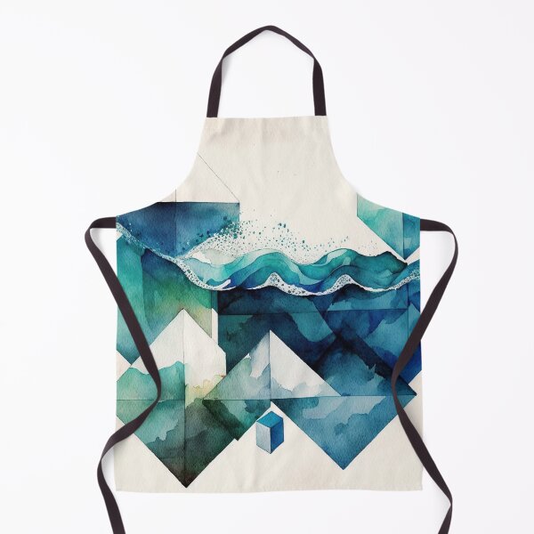 Item preview, Ocean geometric shapes watercolor designed and sold by shokA Design.