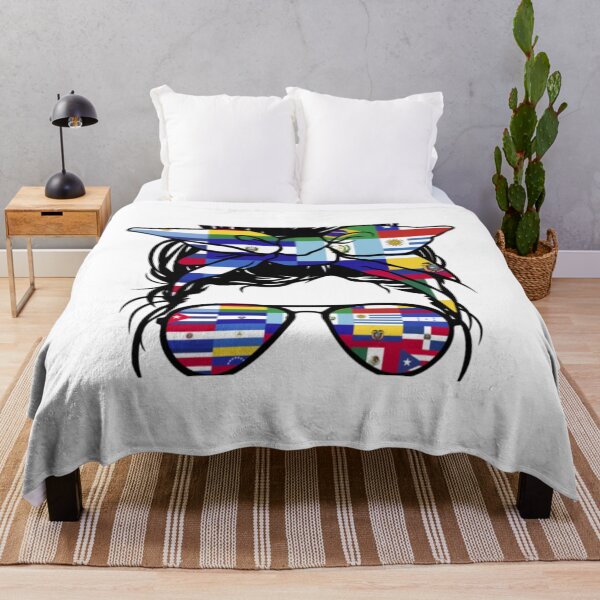 Item preview, Hispanic Heritage Month Flags - Messy Bun Hispanic Women    designed and sold by nanranucuoi84.