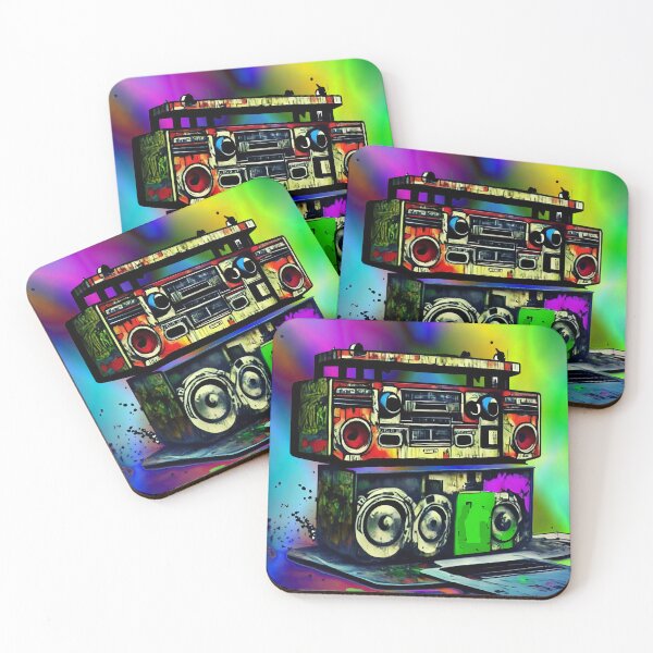 Artikelvorschau, Boom Box Psychedelic Trippy Hip Hop Vibrant Gift Rap Radio entworfen und verkauft von Anticulture.
