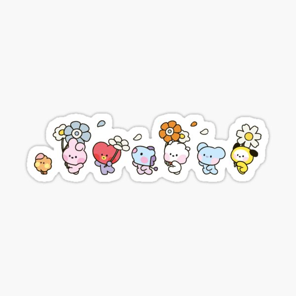 BT21 BTS STICKERS CARTOON WATERPROOF DECAL KOREAN KPOP DECORATION